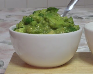 Guacamole, lightened just a bit with delicious charred tomatillos