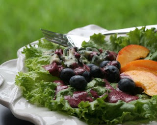 Blueberries in a vinaigrette, beautiful color
