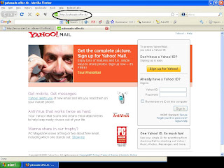 suspicious phishing yahoo web page