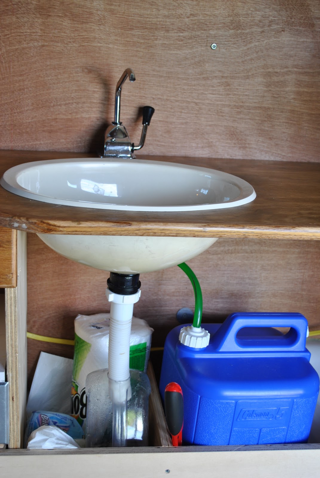 Ford Van Conversion Sink and Storage