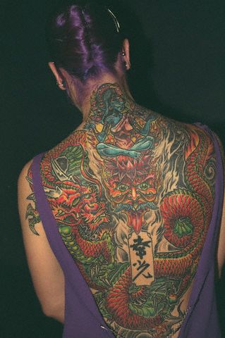 Women Back Piece Japanese Dragon Tattoo Picture 3