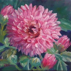 chrysanthemum painting flower oil pink paintings watercolor