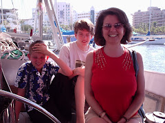 Anette and boys on their way back to hotel