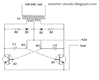 Circuits Diagram: 12 V DC to 120 V AC Inverter