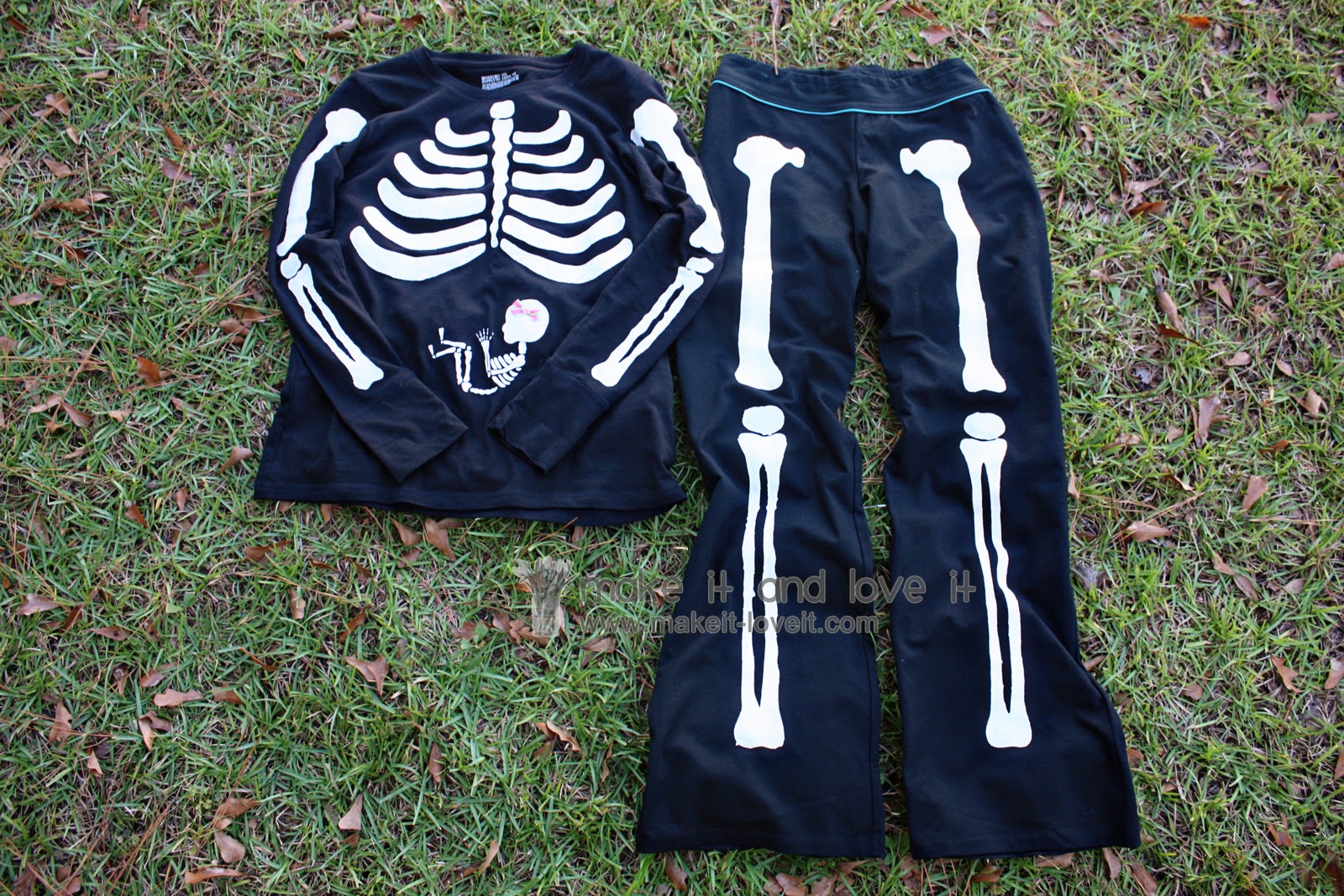 Our Last Minute Adult Costumes Pregnant Skeleton and Matching Husband