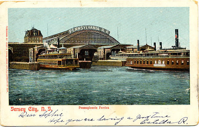 The National Railroad Postcard Museum: Pennsylvania Railroad Ferries, Jersey City, New Jersey