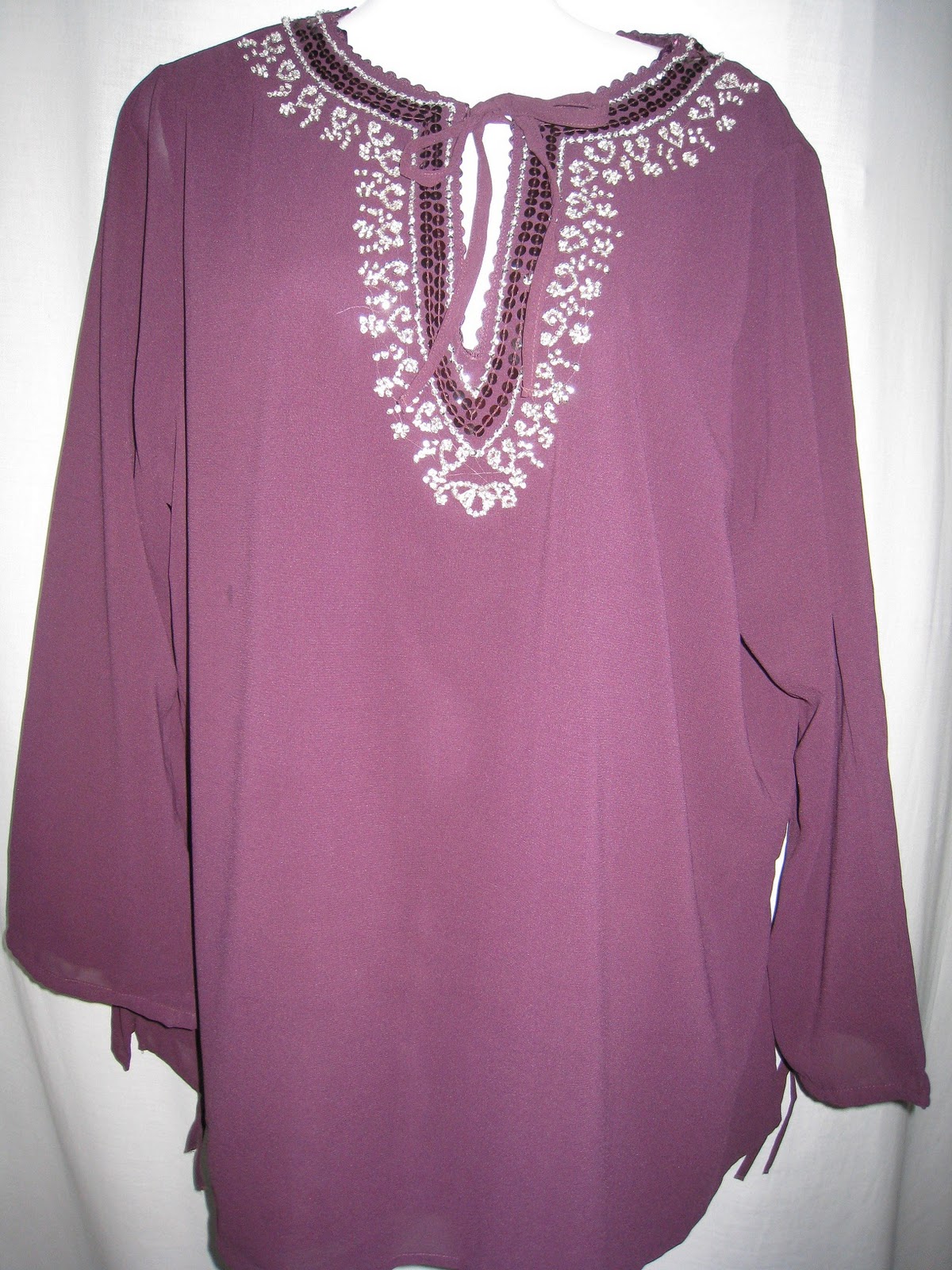 Where Plus is a Fabulous Thing!: *SOLD* Size 26 Top - Purple Beaded