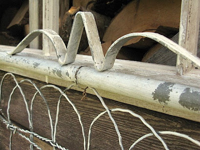 Rustic garden shed part 3 - an old gate and an old crate flowerbox