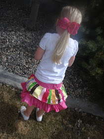 backside of ribbon skirt (includes pattern and how to make the ribbon fabric)