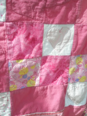 Back view of the Heart Applique Rag Quilt Pattern by A Vision to Remember