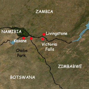 Zambia Victoria Falls Map