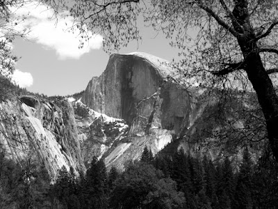 half dome from yosemite valley