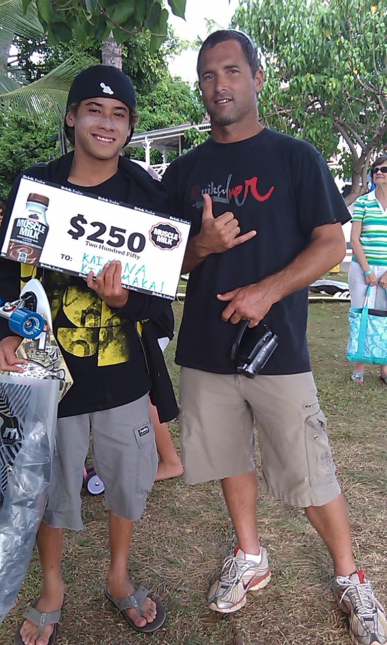 Kazuma Surfboards Hawaii Kaimana Kinimaka wins the Pufferfish