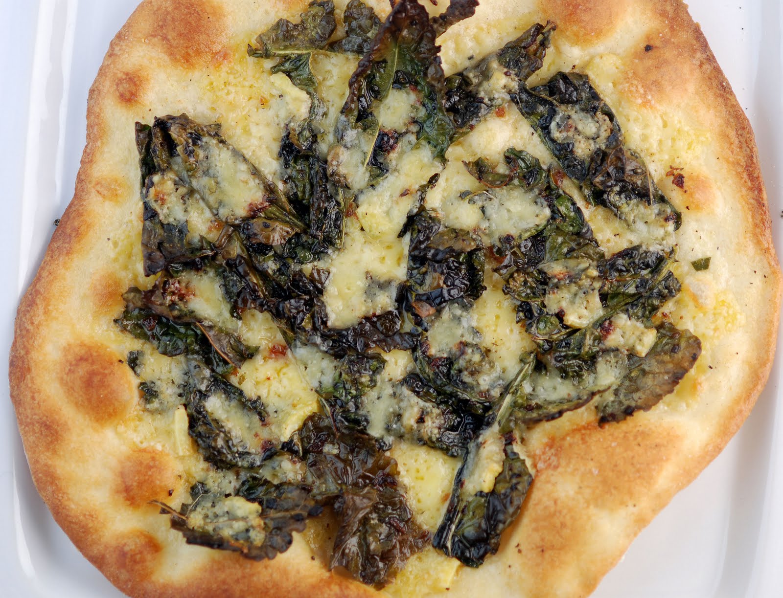 Vegetable Matter Flatbread with Crispy Lacinato Kale and Tarentaise Cheese