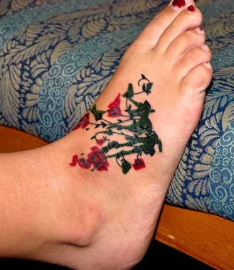 Dazzling Ivy foot tattoo