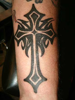 picture of Tribal cross tattoo