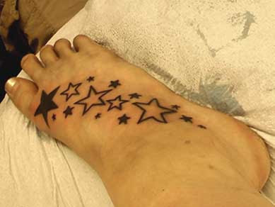 Star Tattoo On Feet