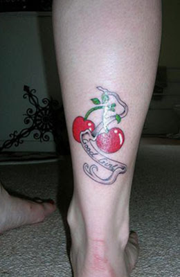 cherry tattoo designs on foot