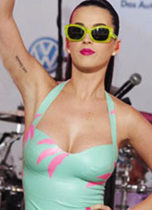 Katy perry new sanskrit tattoo "Go with flow"
