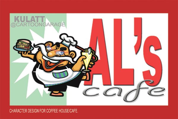 mascot + cafe sign design