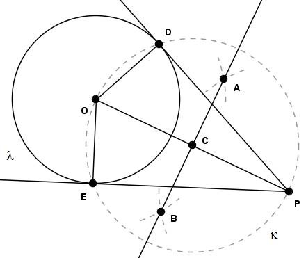 Construção geométrica de tangentes com régua e compasso