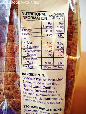 Simon Food Favourites: Bread: Bill's Certified Organic Hi-Fibre