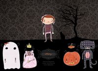 Halloween digital paper doll