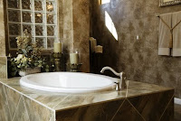 Neutral Stone Bath - interior designers arizona