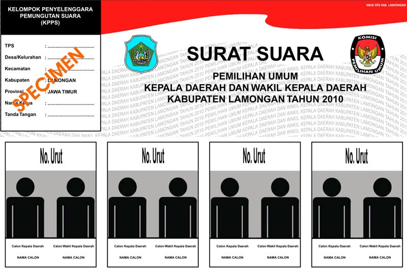 Contoh surat suara pemilukada lamongan 2010  Hari ini 