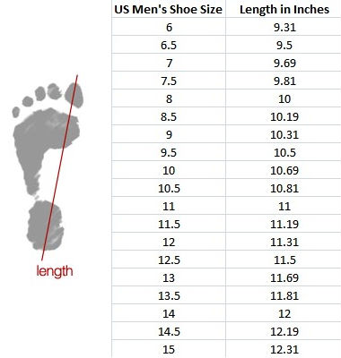 mens shoe size us