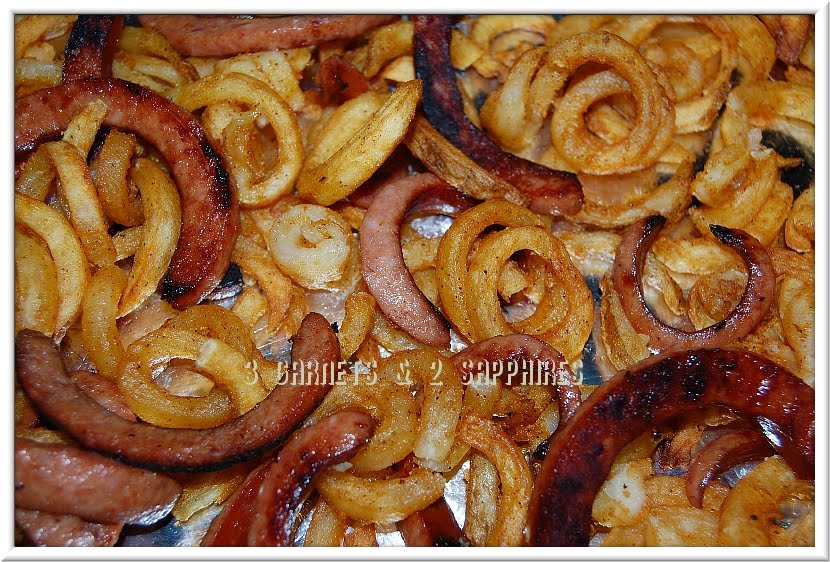 3 & 2 Sapphires Easy Recipe Johnsonville PigTails & Fries