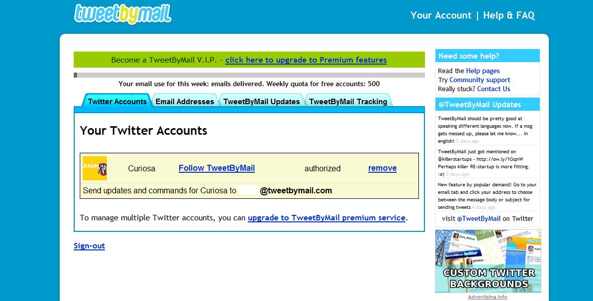 Tweetmail TweetByMail ~ Enviar y recibir Tweets desde tu correo ~ Curioseando