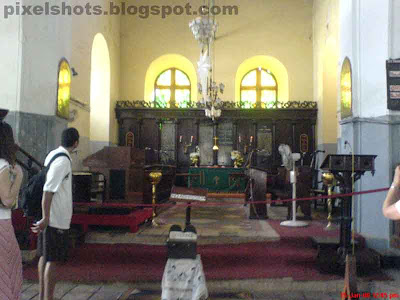 altar of st francis church of kerala,photograph from inside the christian church