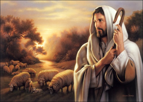 THE BIBLICAL CHRIST CARRYING A SHEPHERDS STAFF
