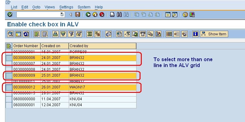 SAP ABAP Tips Tricks Check Box In ALV Grid Select Multiple Lines