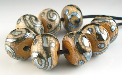 Ivory and Triton Glass Beads/BeadAbundant