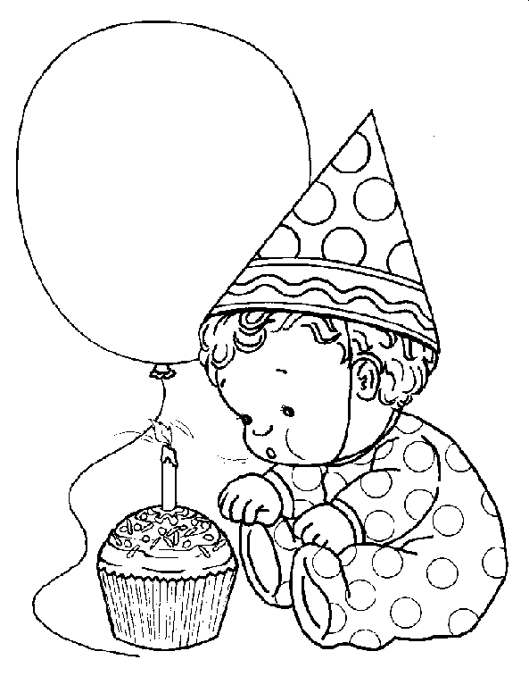 Birthday coloring pages for kids | story words pics