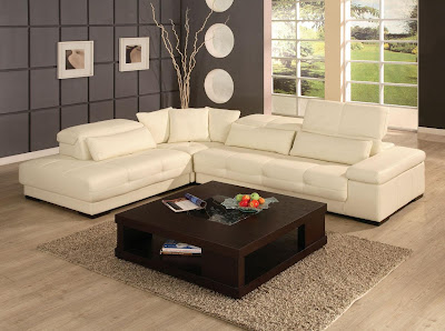 Contemporary Living Room Interior Decorating - Modern Leather Sofa