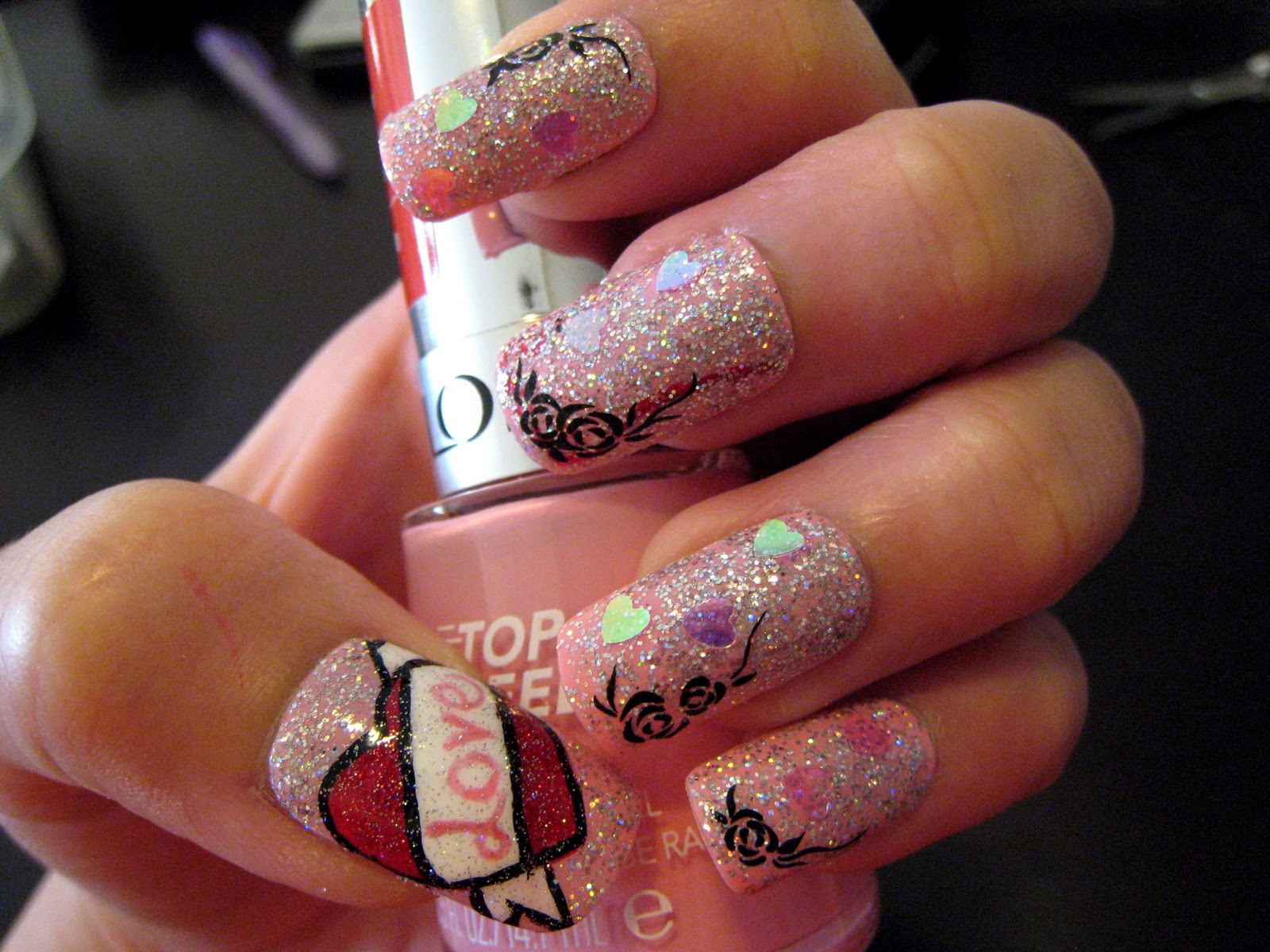 Silence is Loud: Valentine's day nail art #5