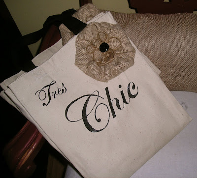 Stenciled tote bag