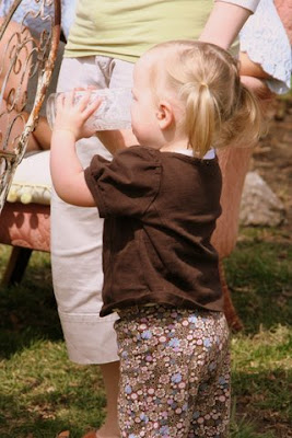 Littlel sipping lemonade