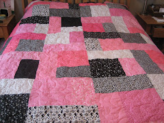 Pink, black & white quilt