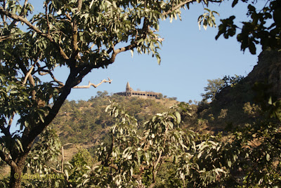 View of Chauragarh Temple, situated far away on the top of a hill
