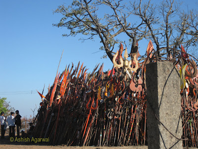 Huge number of Trishuls at Chauragarh temple in Pachmarhi