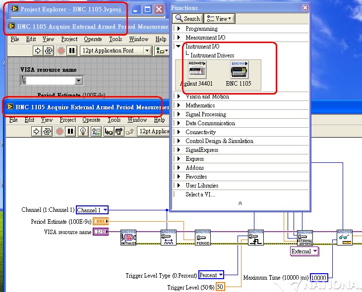 Berkeley Nucleonics Corp. Labview Support for Model 1105