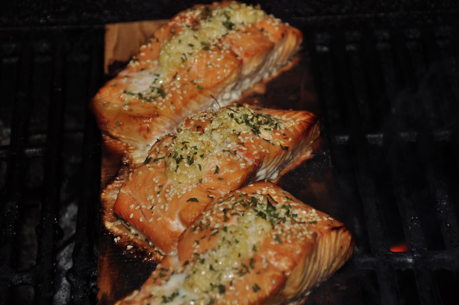 Grill Marks Grilled Salmon Stuffed With Crab