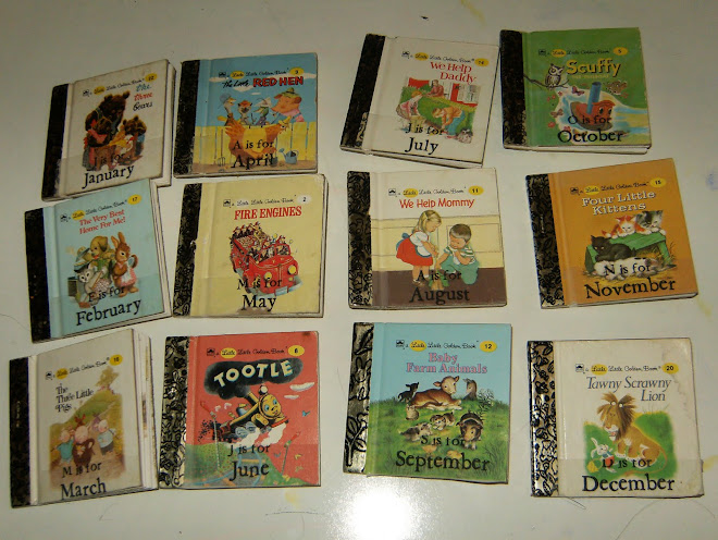 Months are made from Vintage "mini" Golden Books