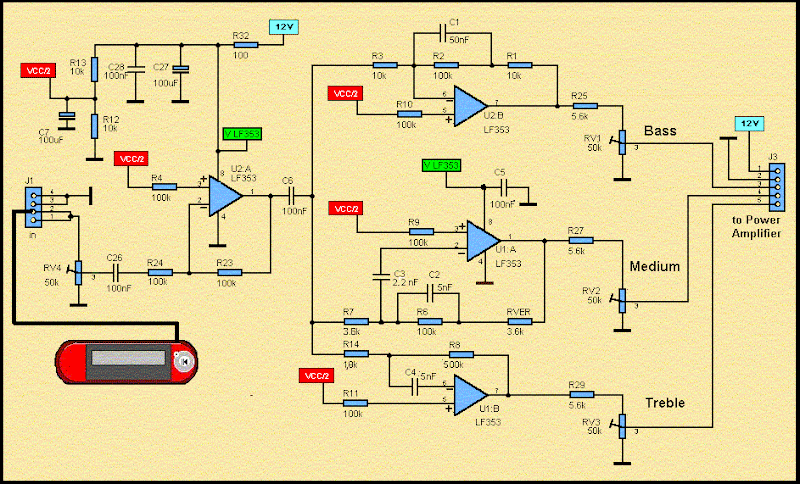 MP3 Car Amplifier Schematic Circuits 150W 