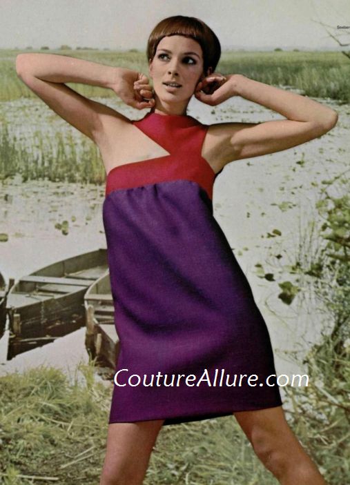 Couture Allure Vintage Fashion: Pierre Cardin Plays with Purple - 1967