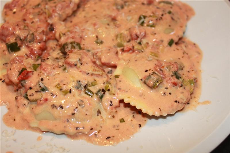 Fabulously Fun Food Double Take Ravioli in BasilCream Sauce